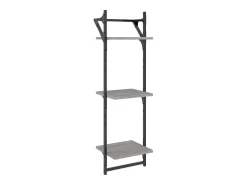 Estantes de pared de 3 niveles con barras, 2 unidades, color gris Sonoma