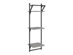 Estantes de pared de 3 niveles con barras, 2 unidades, color gris Sonoma