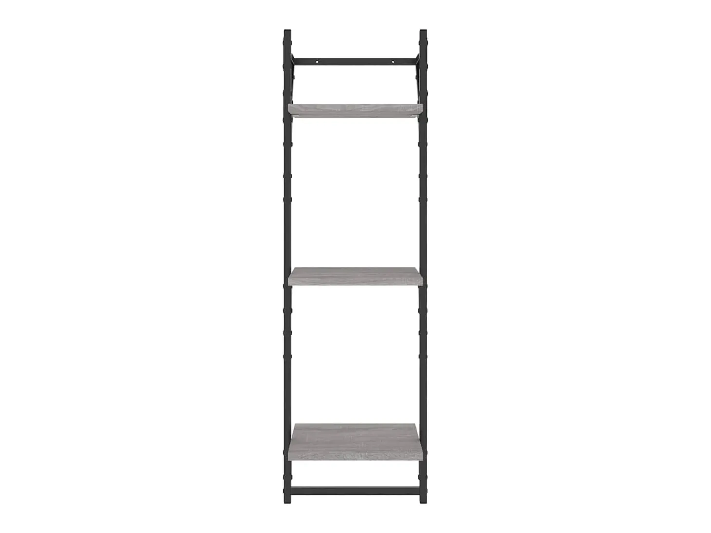 Estantes de pared de 3 niveles con barras, 2 unidades, color gris Sonoma