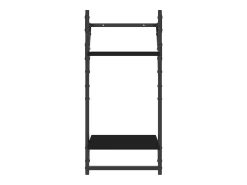 Estantes de pared de 2 niveles con barras 2 uds negro 30x25x65 cm