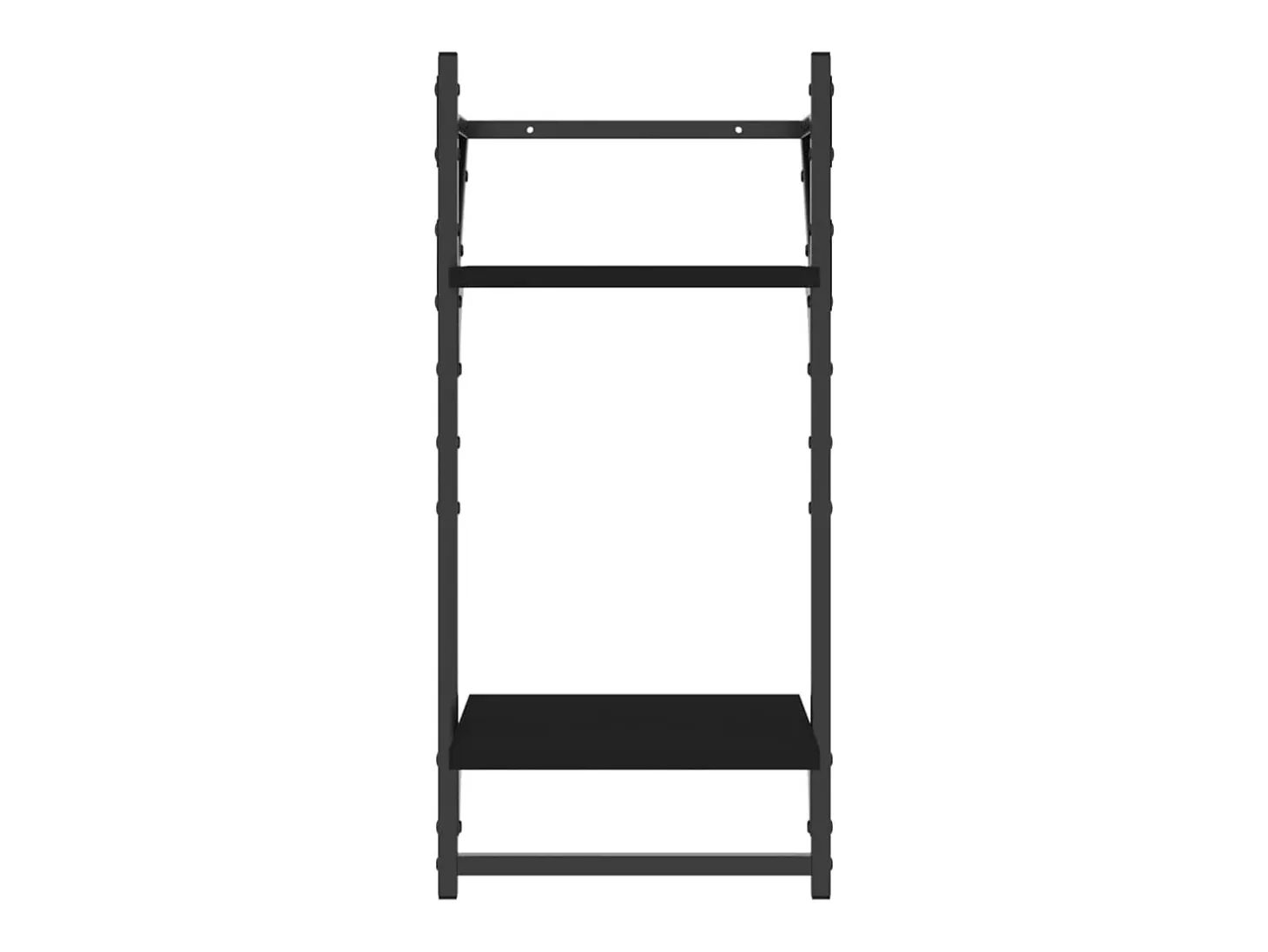 Estantes de pared de 2 niveles con barras 2 uds negro 30x25x65 cm