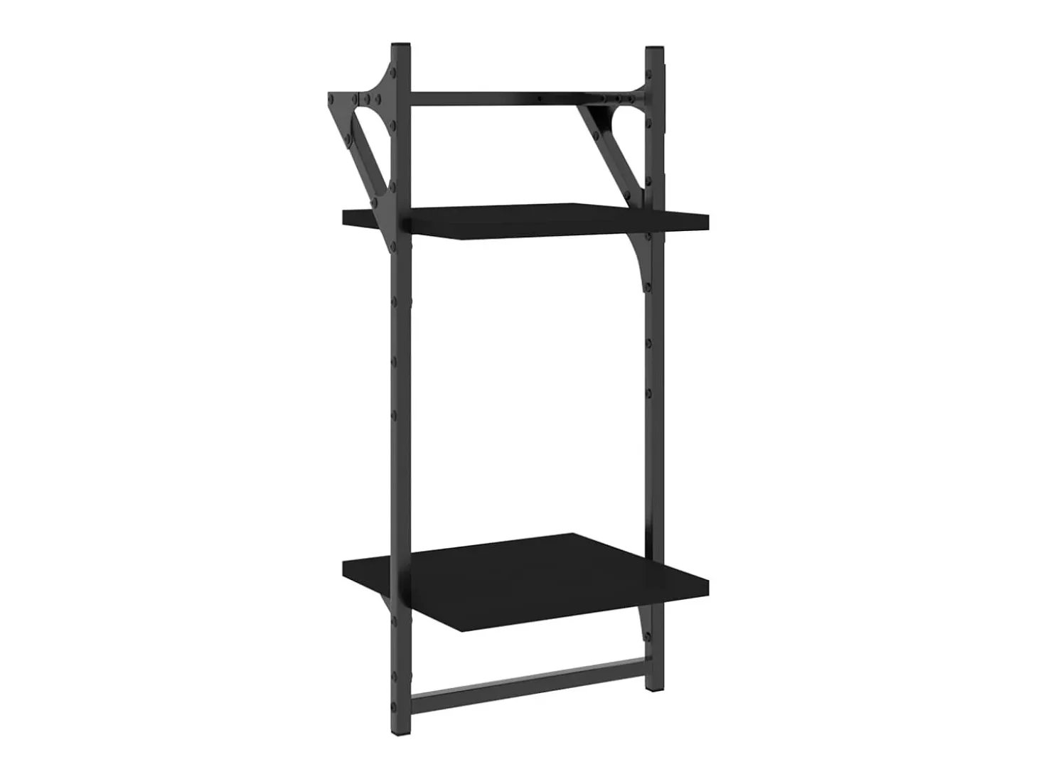 Estantes de pared de 2 niveles con barras 2 uds negro 30x25x65 cm