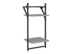 Estantes de pared de 2 niveles con barras, 2 piezas, gris Sonoma