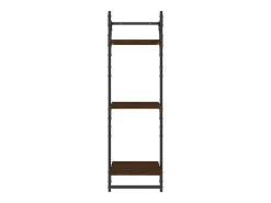 Estantes de pared de 3 niveles con barras, 2 piezas, roble marrón