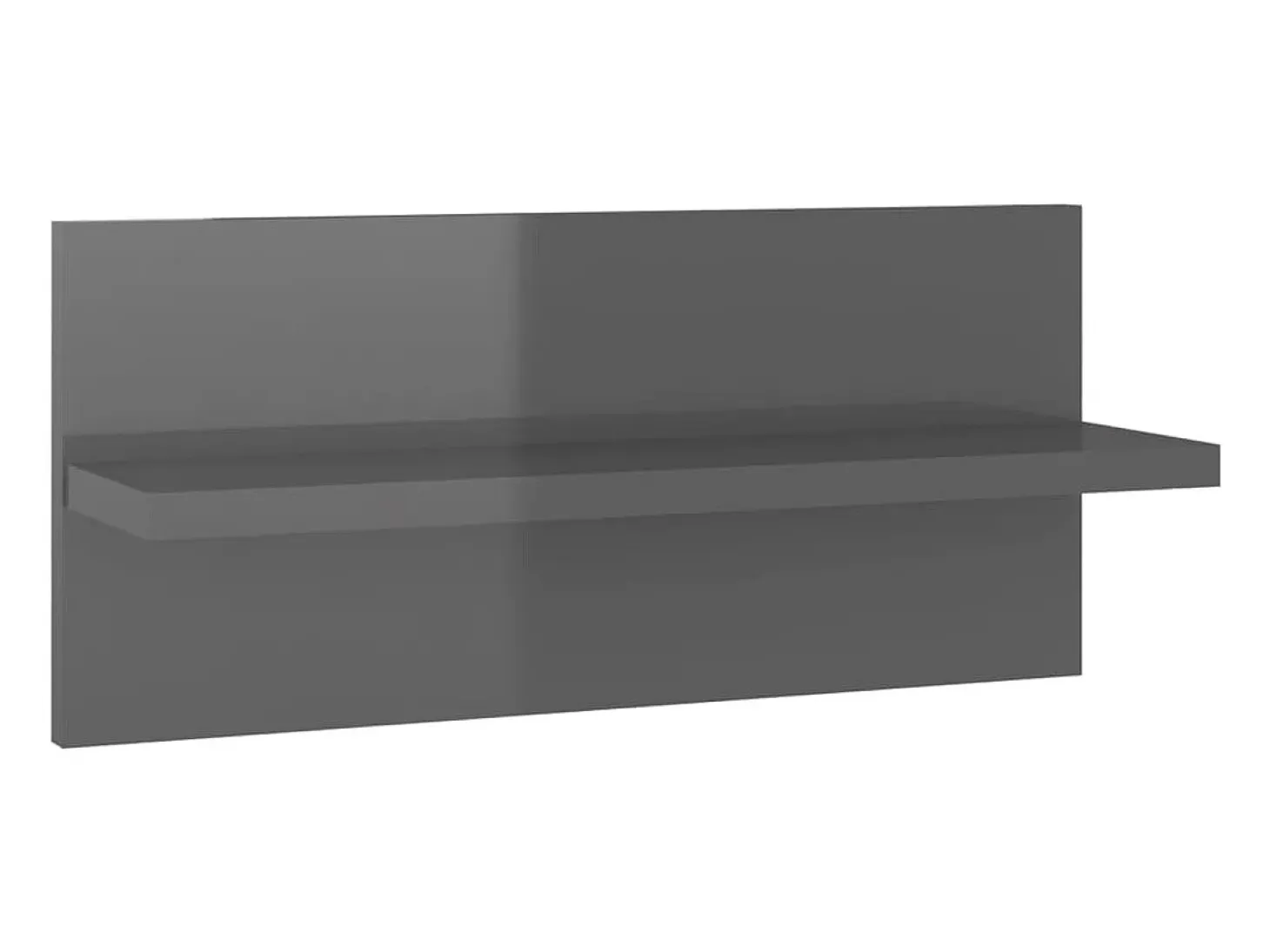 Estantes de pared de 4 piezas, gris brillante, madera de ingeniería