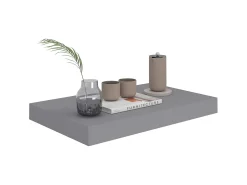Estantes de pared de pared 2 uds MDF gris 40x23x3,8 cm ES31246