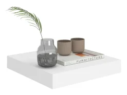 Estantes de pared de pared 4 uds MDF blanco 23x23,5x3,8 cm ES38344