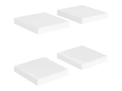 Estantes de pared de pared 4 uds MDF blanco 23x23,5x3,8 cm ES38344