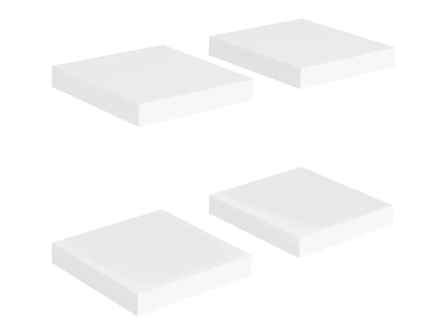 Estantes de pared de pared 4 uds MDF blanco 23x23,5x3,8 cm ES38344