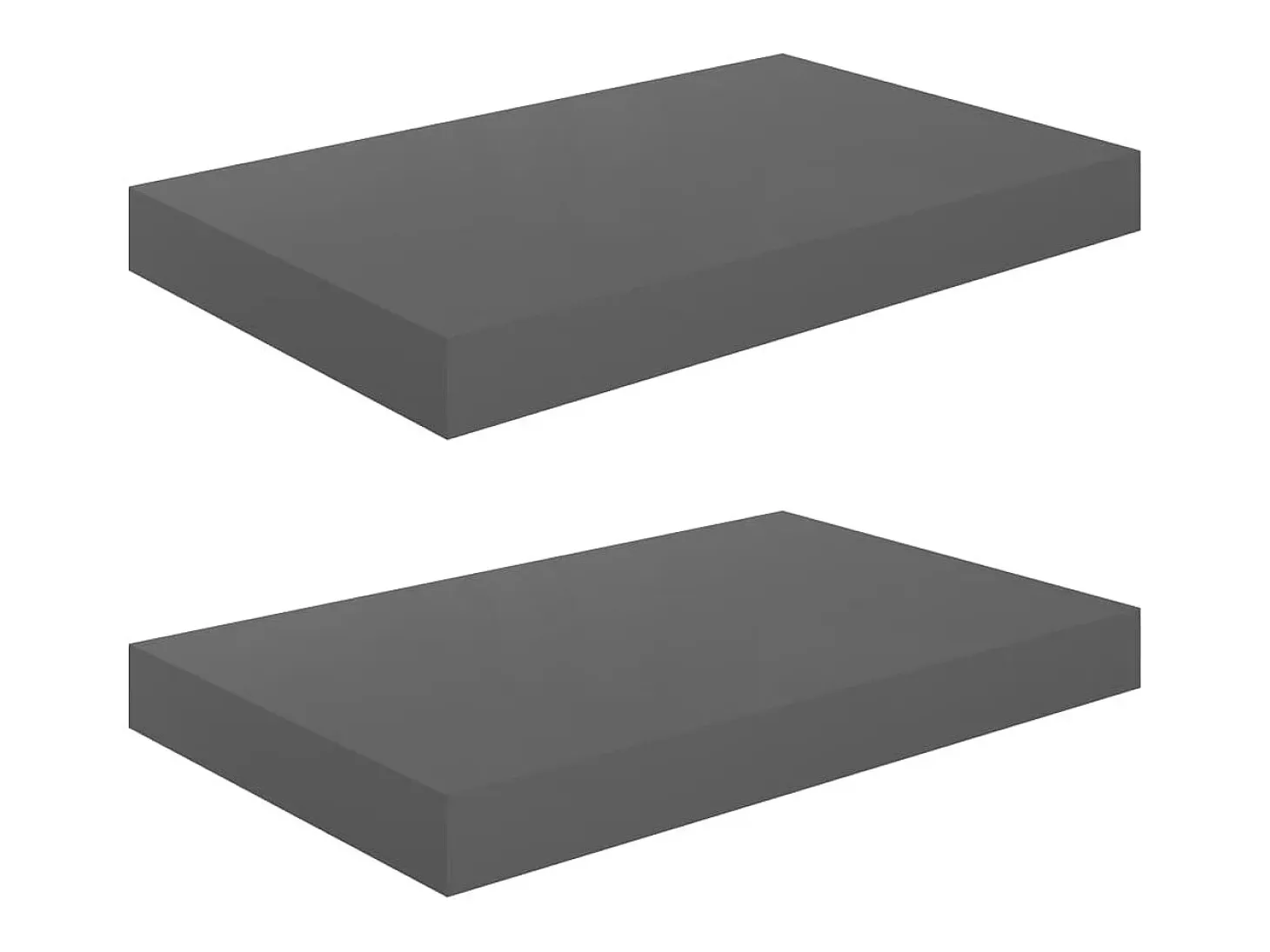 Estantes de pared de pared 2 uds MDF gris brillo 40x23x3,8 cm ES58669
