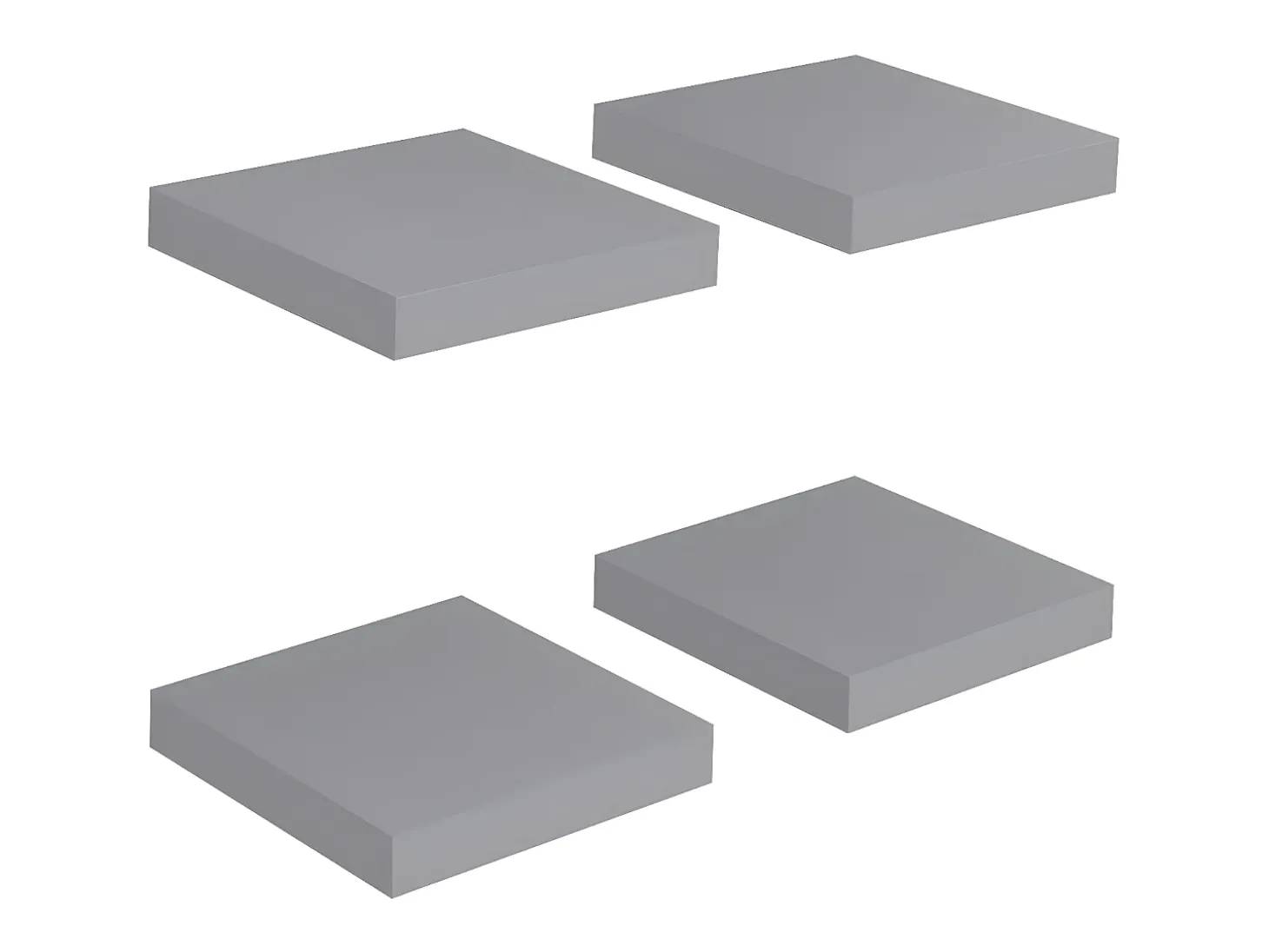 Estantes de pared de pared 4 uds MDF gris 23x23,5x3,8 cm ES73966