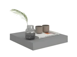 Estantes de pared de pared 4 uds MDF gris 23x23,5x3,8 cm ES73966