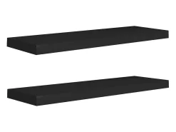 Estantes de pared de pared 2 uds MDF negro 80x23,5x3,8 cm ES66828