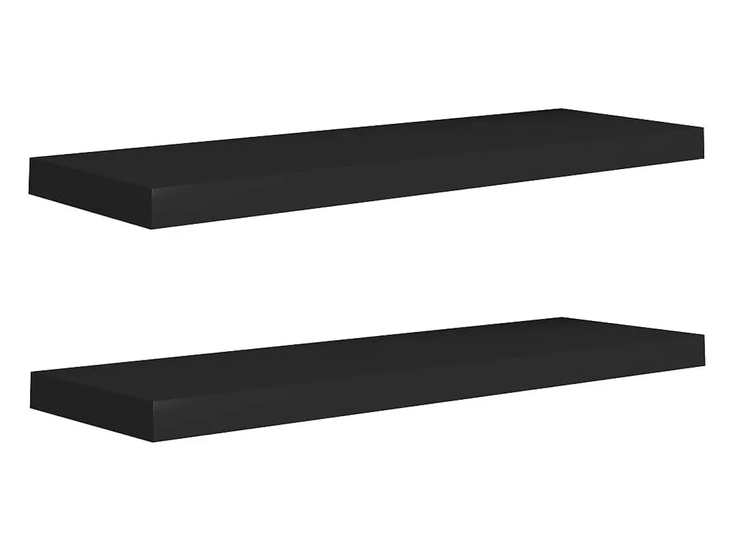 Estantes de pared de pared 2 uds MDF negro 80x23,5x3,8 cm ES66828