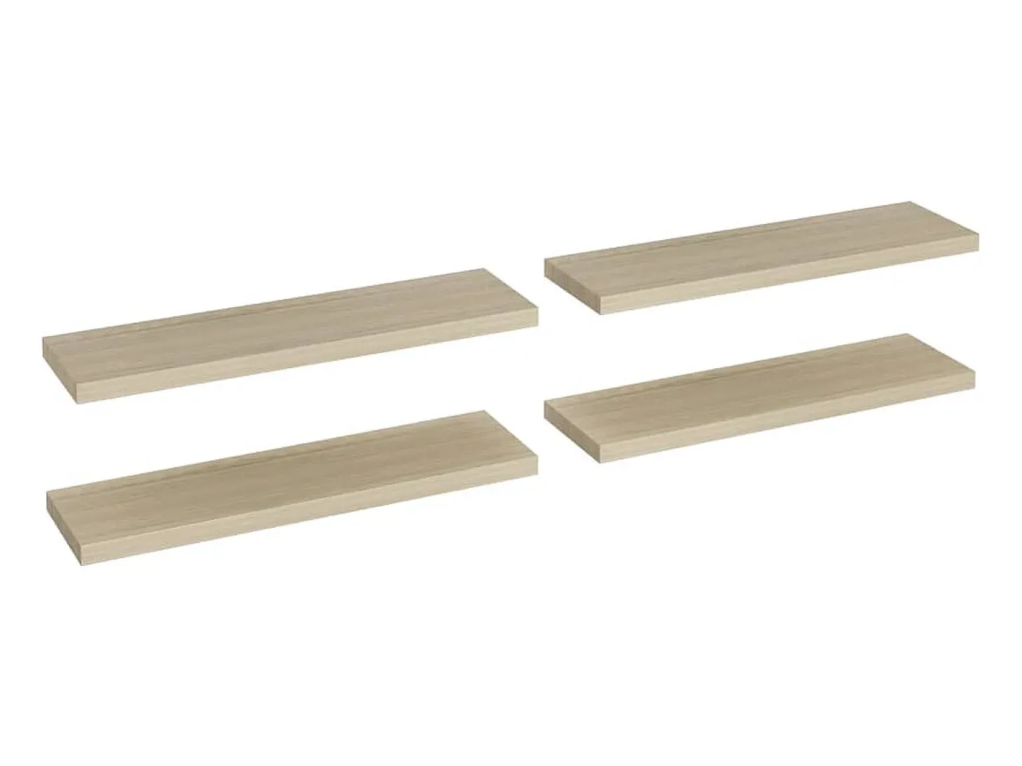 Estantes de pared de pared 4 uds MDF roble 90x23,5x3,8 cm ES15530