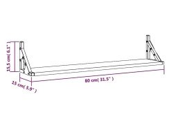 estantes de pared de roble Sonoma de 80 x 15 x 15,5 cm, madera de ingeniería.