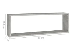 estantes de pared en forma de cubo de madera de ingeniería de color gris hormigón