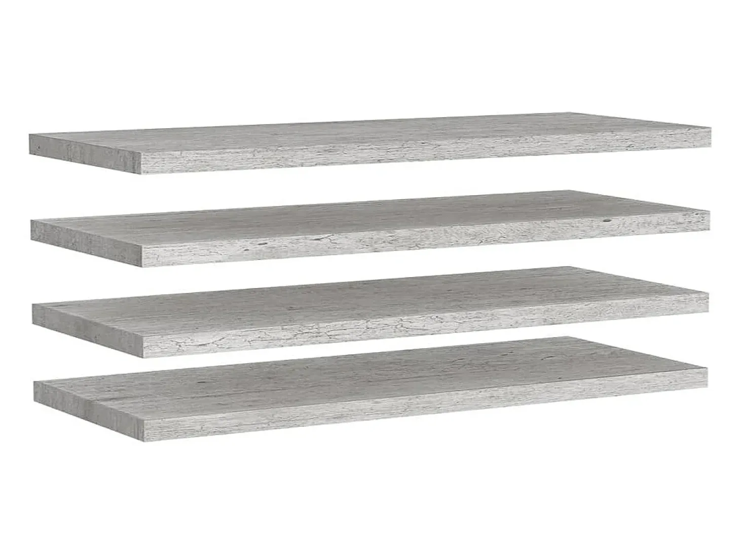 Estantes de pared flotantes 4 piezas Gris hormigón 90x23,5x3,8cm MDF