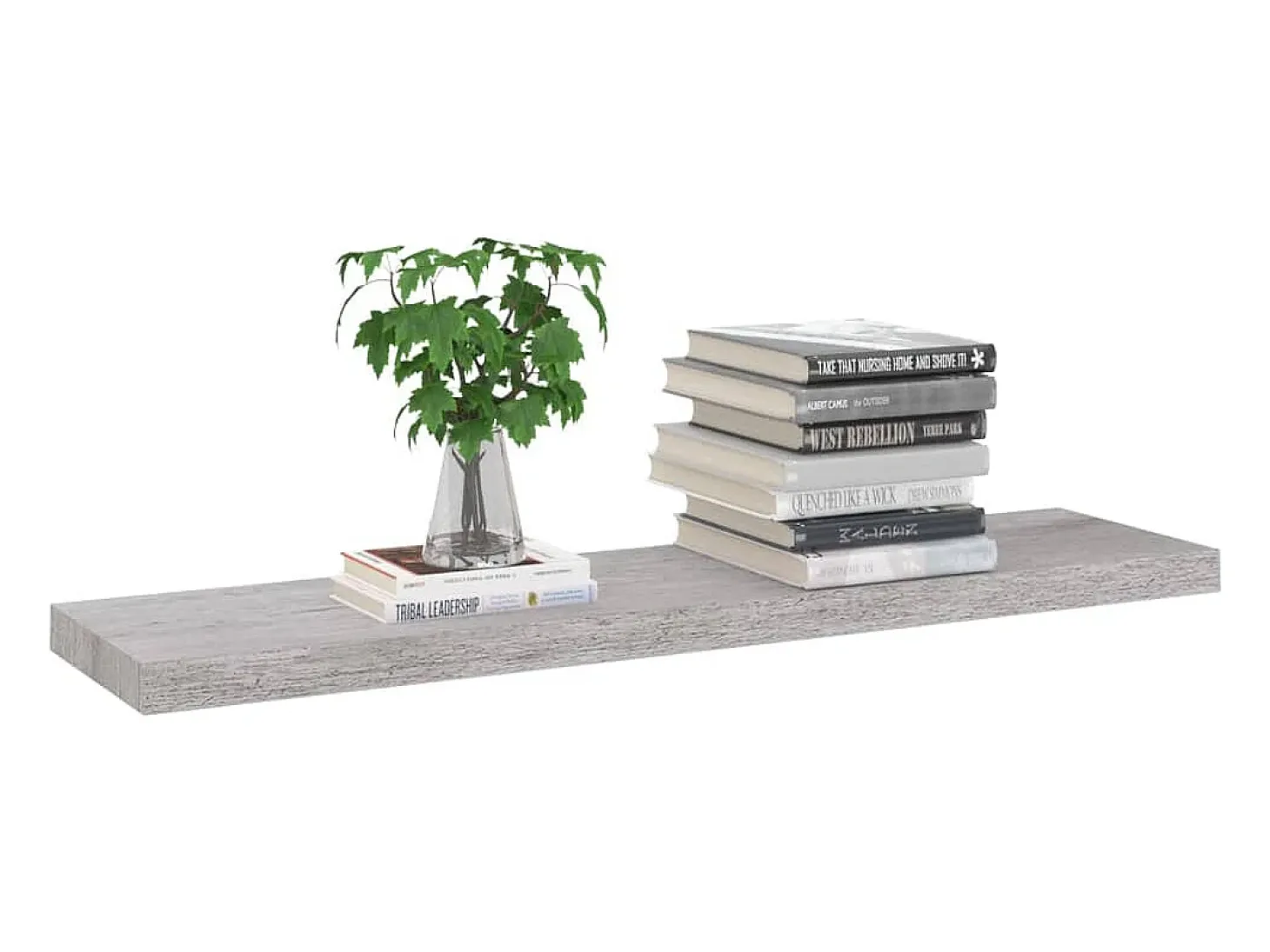 Estantes de pared flotantes 4 piezas Gris hormigón 90x23,5x3,8cm MDF