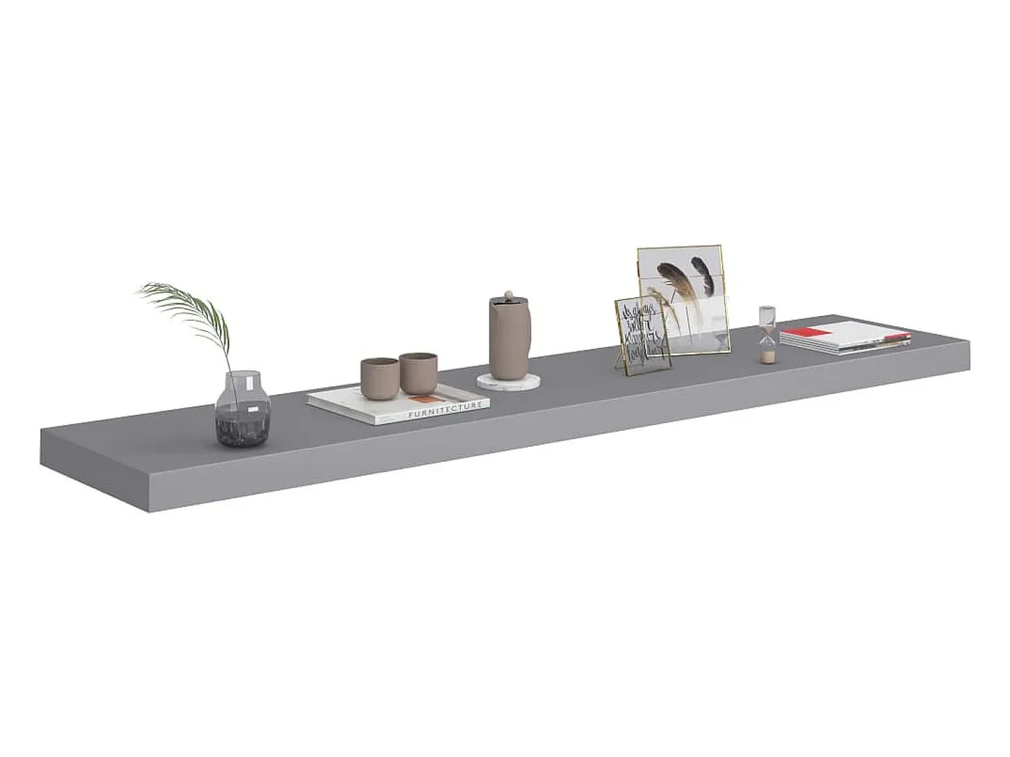Estantes de pared flotantes 2 piezas gris 120x23,5x3,8 cm MDF