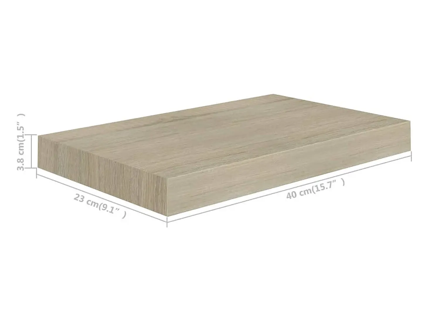 Estantes de pared flotantes 2 piezas roble 40x23x3,8 cm MDF