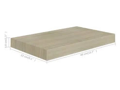 Estantes de pared flotantes 4 piezas roble 40x23x3,8 cm MDF