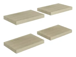 Estantes de pared flotantes 4 piezas roble 40x23x3,8 cm MDF