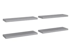 Estantes de pared flotantes 4 piezas gris 80x23,5x3,8 cm MDF