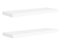 Estantes de pared flotantes 2 uds blanco 80x23,5x3,8 cm MDF