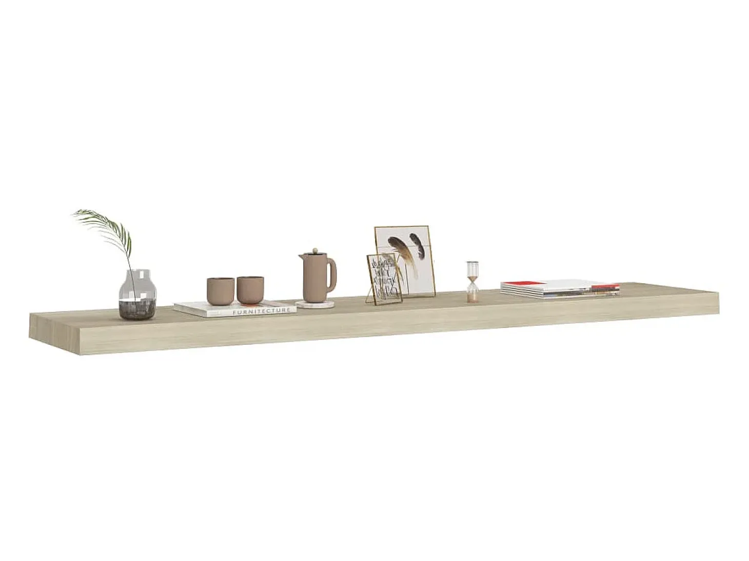 Estantes de pared flotantes 4 piezas roble 120x23,5x3,8 cm MDF