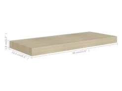 Estantes de pared flotantes 2 piezas roble 60x23,5x3,8 cm MDF