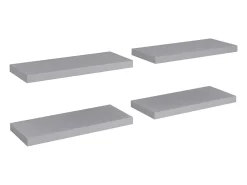Estantes de pared flotantes 4 piezas Gris 60x23,5x3,8 cm MDF