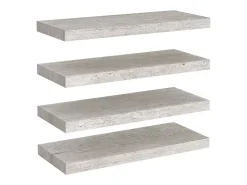 Estantes de pared flotantes 4 piezas gris hormigón 60x23,5x3,8 cm MDF