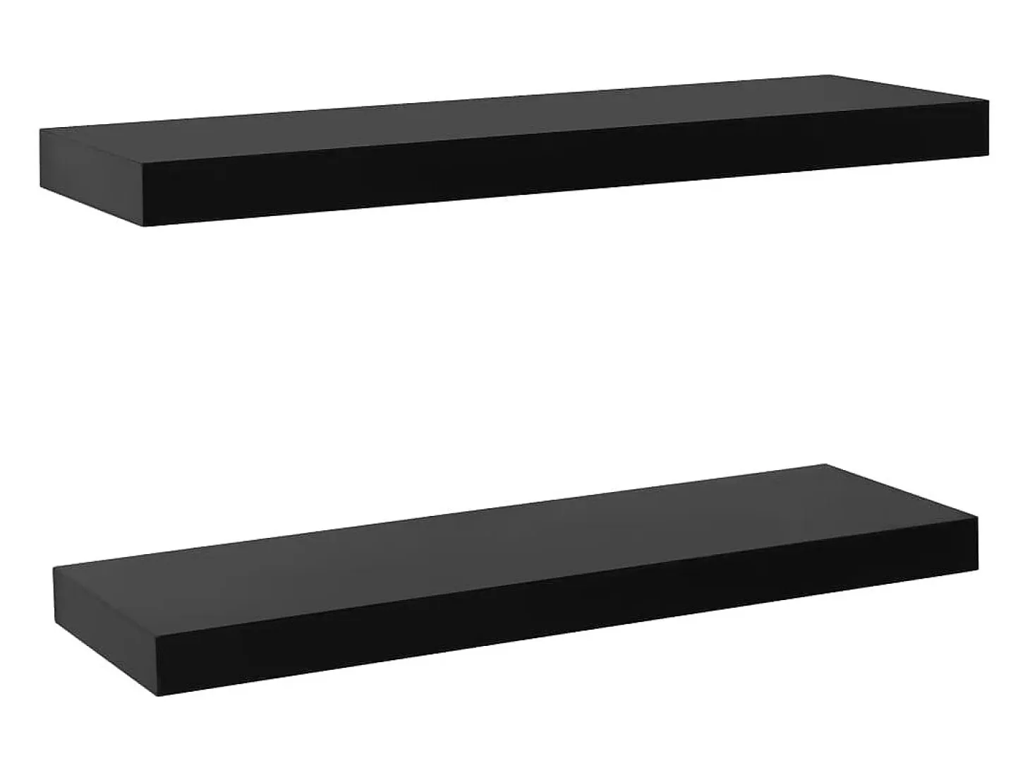 Estantes de pared flotantes 2 piezas Negro 60x20x3,8 cm