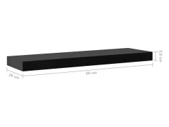 Estantes de pared flotantes 2 piezas Negro 60x20x3,8 cm