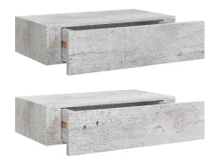 Estantes de pared para cajones 2 uds Gris hormigón 40x23,5x10 cm MDF