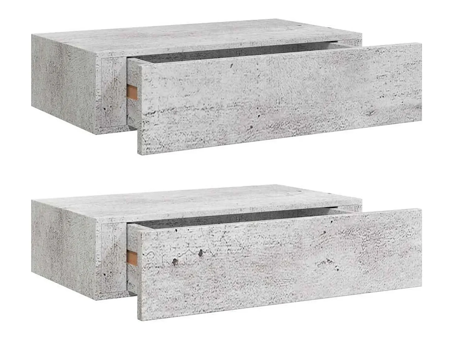 Estantes de pared para cajones 2 uds Gris hormigón 40x23,5x10 cm MDF