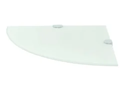 Estantes esquina 2 uds soportes cromados vidrio blanco 35x35 cm ES462749
