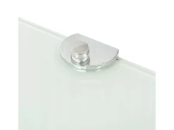 Estantes esquina 2 uds soportes cromados vidrio blanco 35x35 cm ES462749