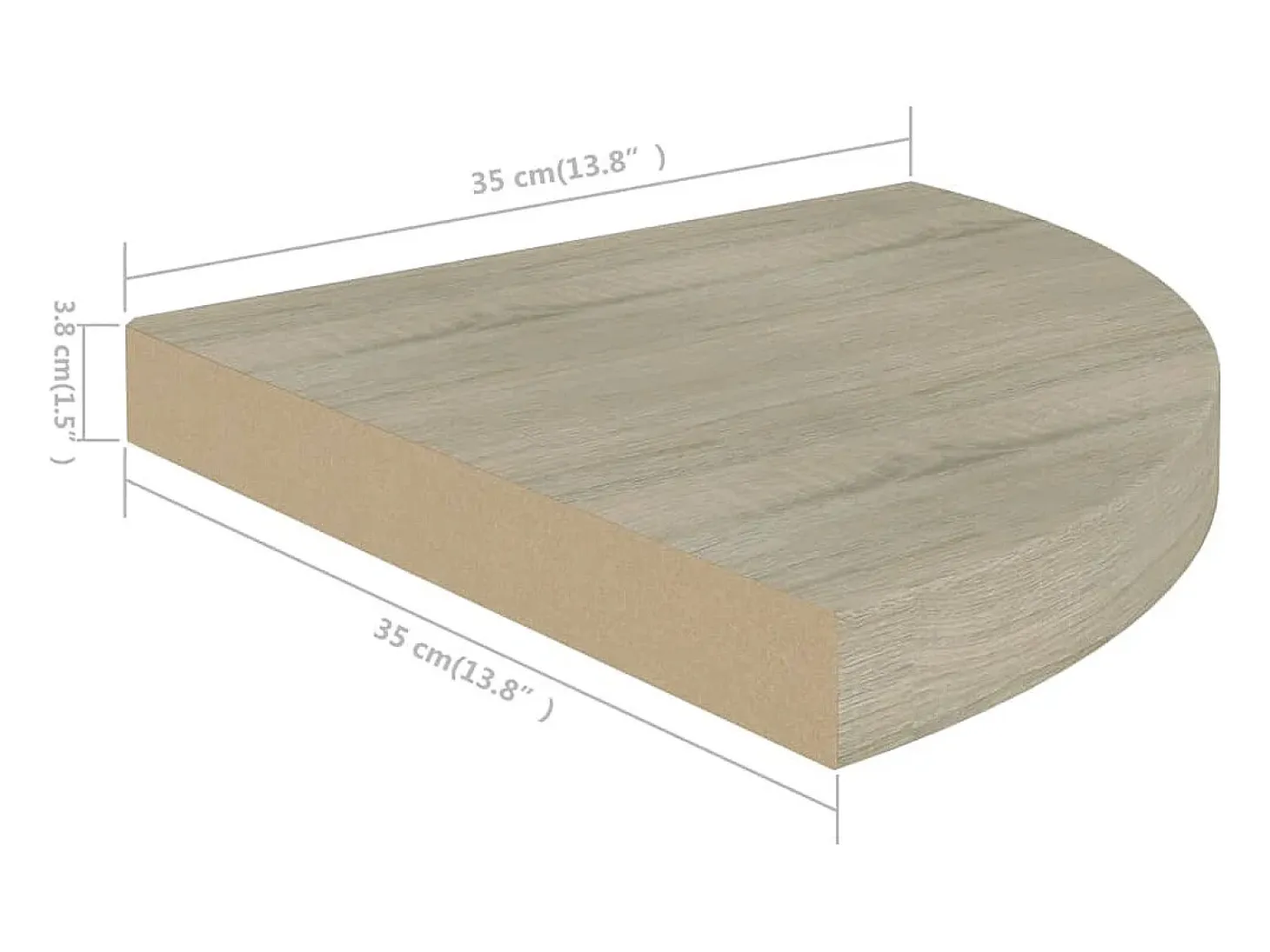 Estantes Esquineros Flotantes 4 uds Roble 35x35x3,8 cm MDF