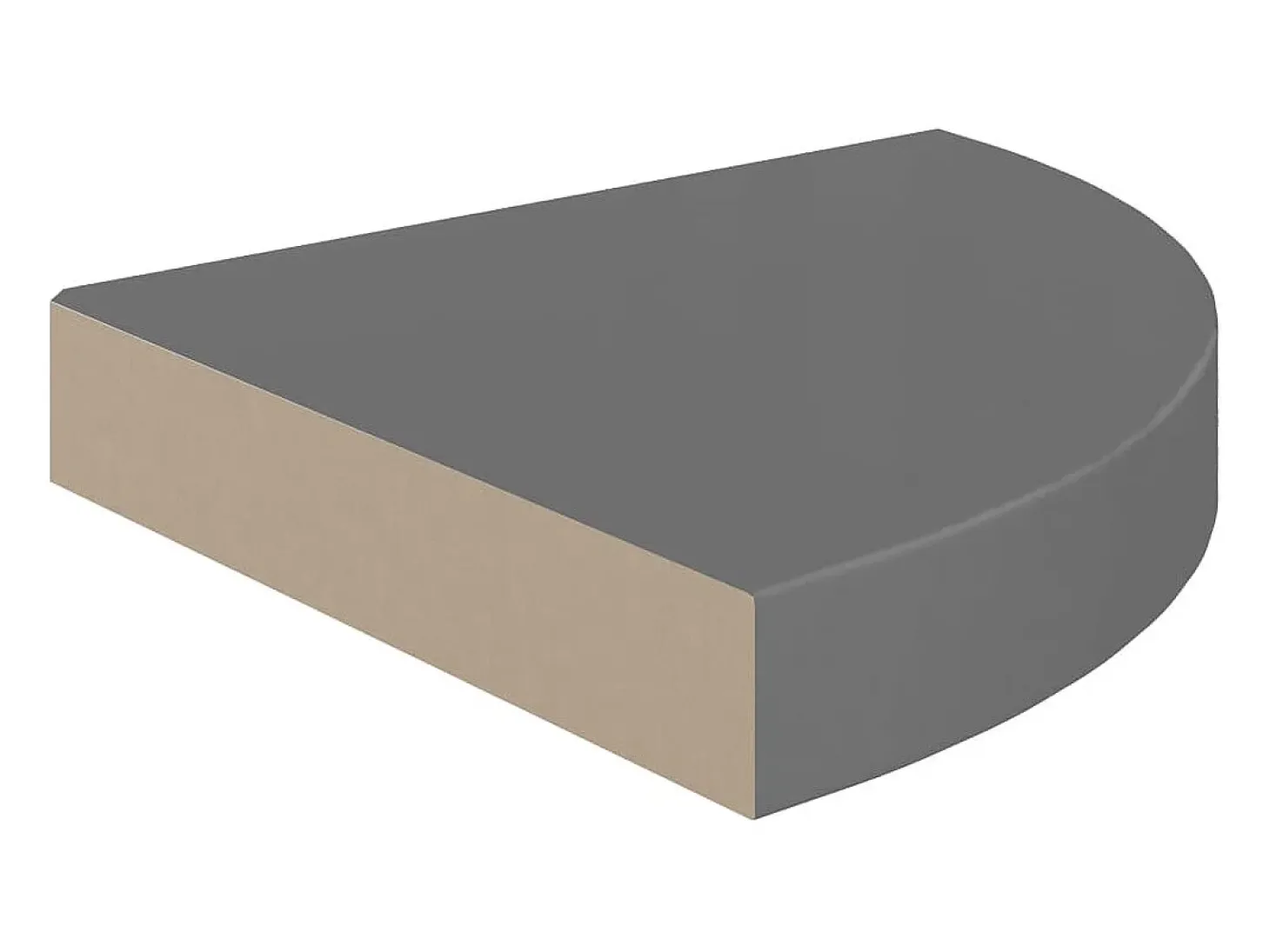 estantes esquineros flotantes de MDF gris brillante de 25 x 25 x 3,8 cm