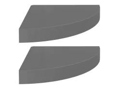 estantes esquineros flotantes de MDF gris brillante de 25 x 25 x 3,8 cm
