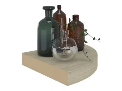 Estantes esquineros flotantes 2 uds roble 25x25x3,8 cm MDF