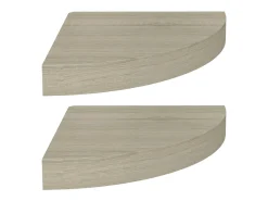 Estantes esquineros flotantes 2 uds roble 25x25x3,8 cm MDF