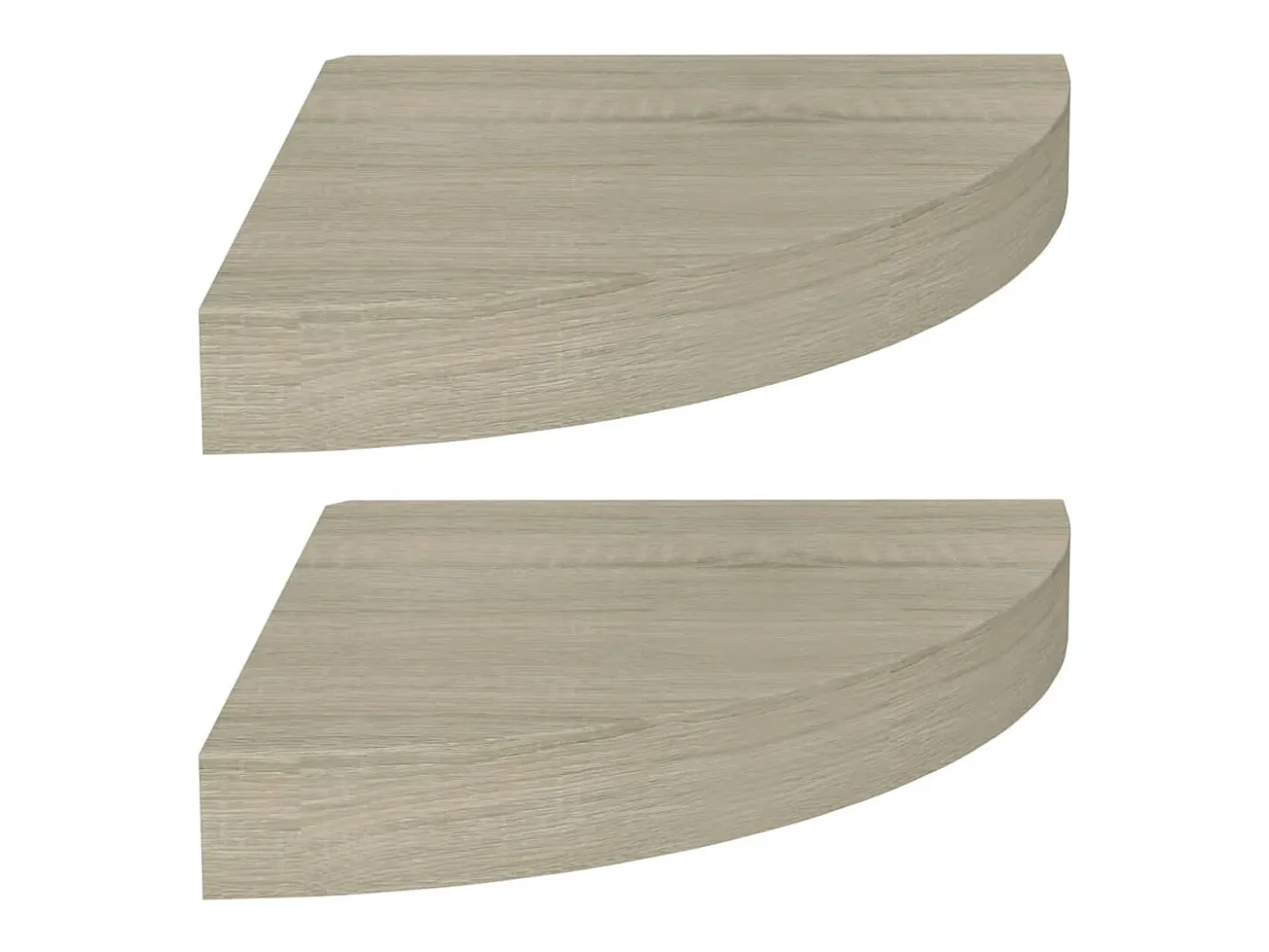 Estantes esquineros flotantes 2 uds roble 25x25x3,8 cm MDF