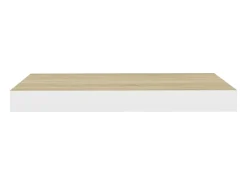 Estantes flotantes 4 piezas roble y blanco 50x23x3,8 cm MDF