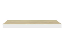 Estantes flotantes 2 piezas roble y blanco 60x23,5x3,8 cm MDF