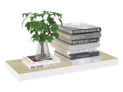 Estantes flotantes 2 piezas roble y blanco 60x23,5x3,8 cm MDF