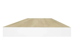 Estantes flotantes 2 piezas roble y blanco 60x23,5x3,8 cm MDF