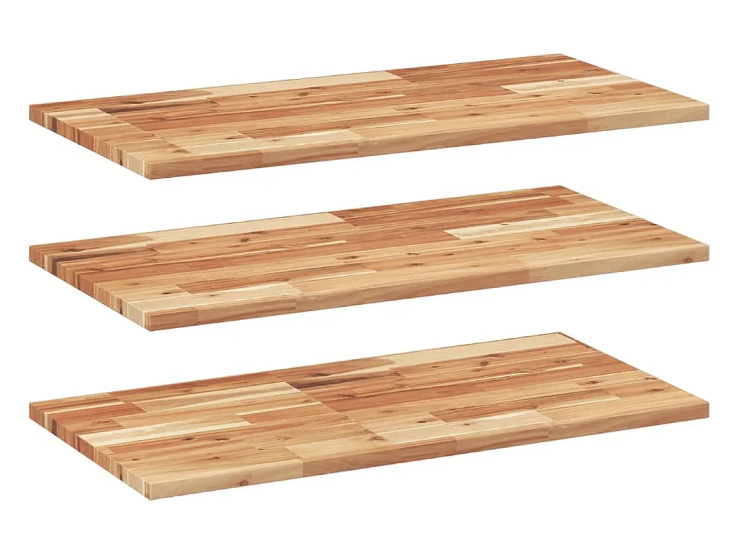 Estantes flotantes 3 uds 60x40x2 cm acacia maciza aceitada